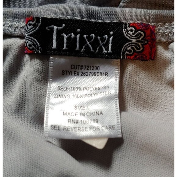 Trixxi Womens Gray Asymmetrical Empire Babydoll Fairy Whimsical Dress Midi Jr L - Picture 10 of 10